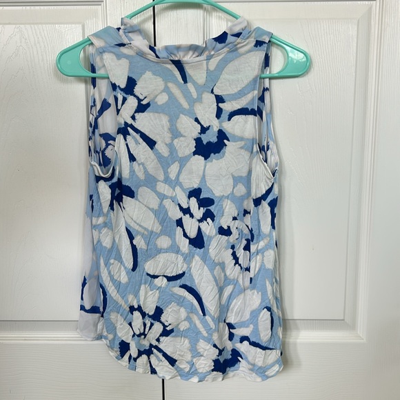 LOFT Women’s XS Blue and White Patterned Tank Top - Picture 5 of 6